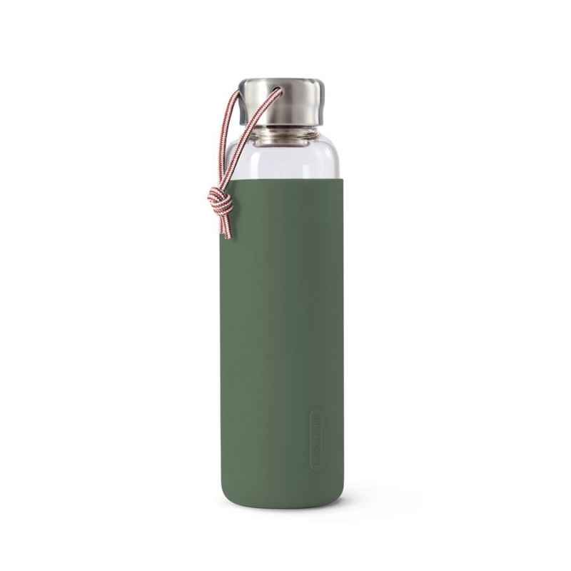 Wasserflasche 600 ml Glas Olive