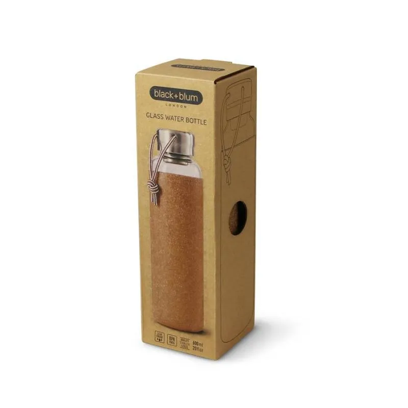 Wasserflasche 600 ml Glas Mandel