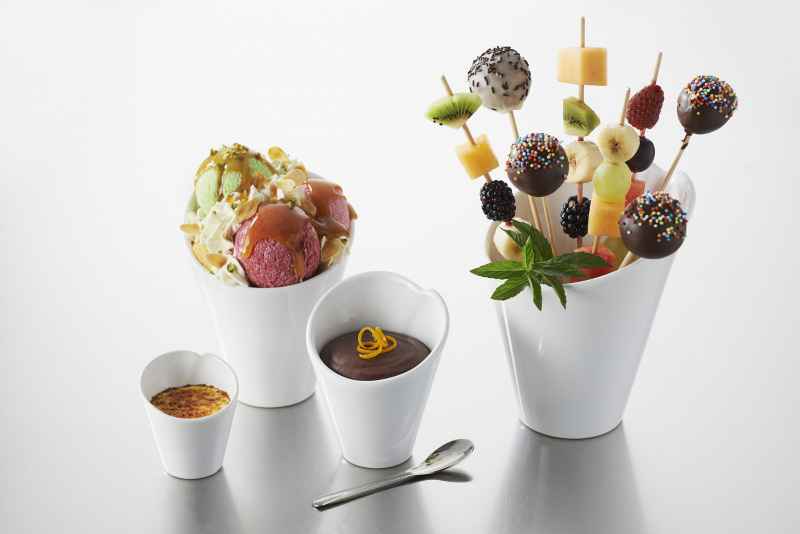 POMMESTÜTE KEGEL MINI 6 cm Weiss