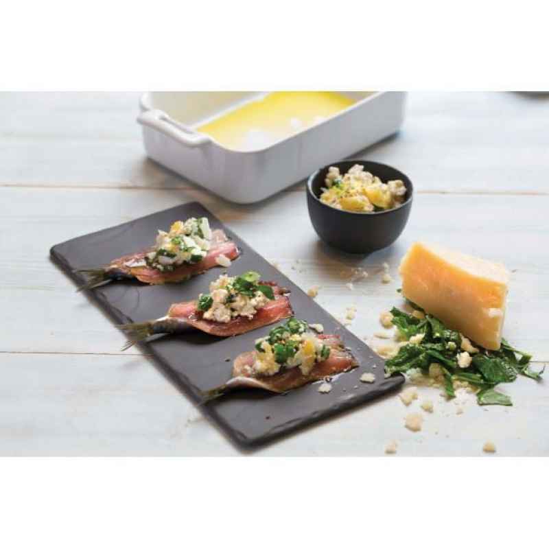 Preview: STEAK SERVIERPLATTE 30 x 11 cm RECHTECKIG Matt schiefer