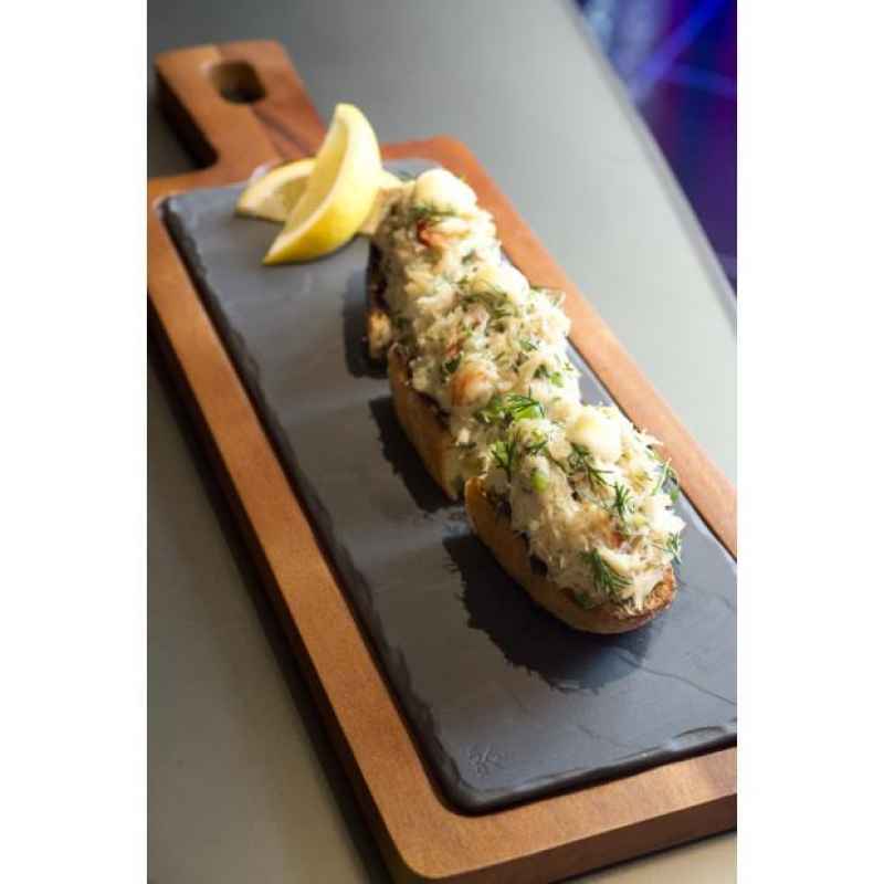 Preview: STEAK SERVIERPLATTE 30 x 11 cm RECHTECKIG Matt schiefer