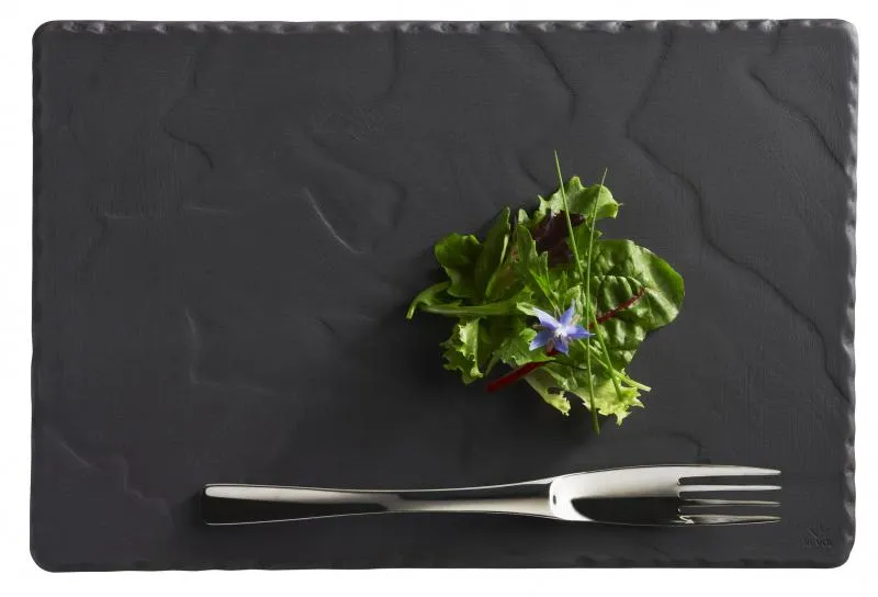 SERVIERPLATTE 30 x 20 cm RECHTECKIG Matt schiefer