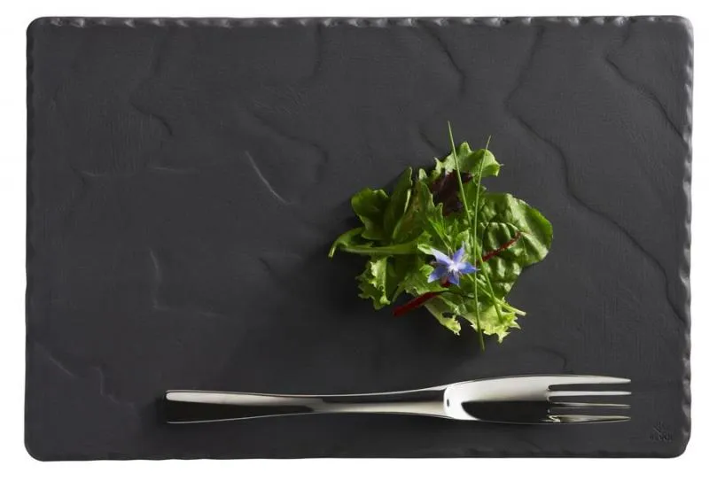 TELLER/ PLATTE/ BURGERTELLER/ STEAKTELLER/ SERVIERPLATTE 30 x 20 cm RECHTECKIG Matt schiefer