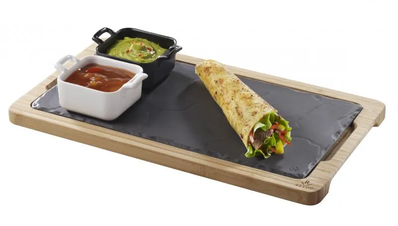 HOLZTABLETT 34 x 19,5 cm FÜR STEAKTELLER 30 x 16 cm Bambus