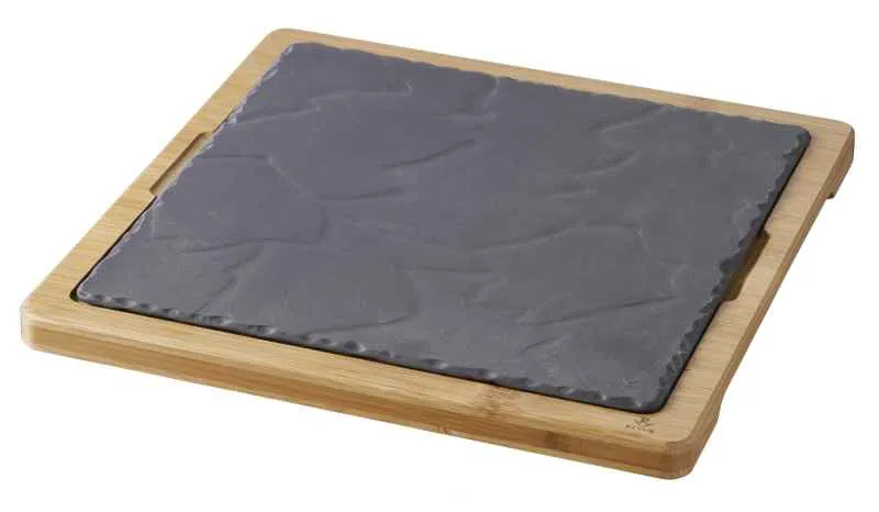 HOLZTABLETT 29,2 x 29,2 cm für Steakteller 25 x 25 cm Bambus