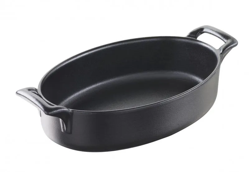 AUFLAUFFORM 40 cl OVAL TIEF Gusseisenoptik 