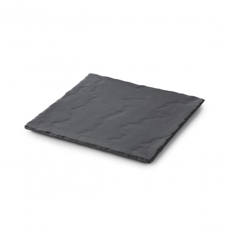 Preview: BURGER & STEAKTELLER 15 x 15 cm QUADRATISCH Matt schiefer