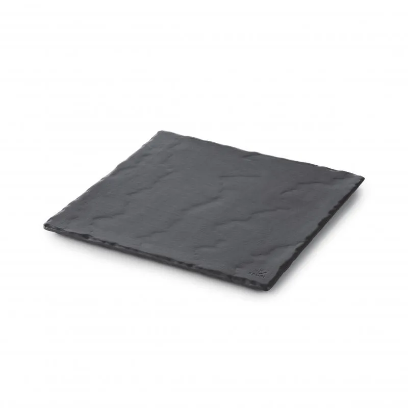 BURGER & STEAKTELLER 15 x 15 cm QUADRATISCH Matt schiefer