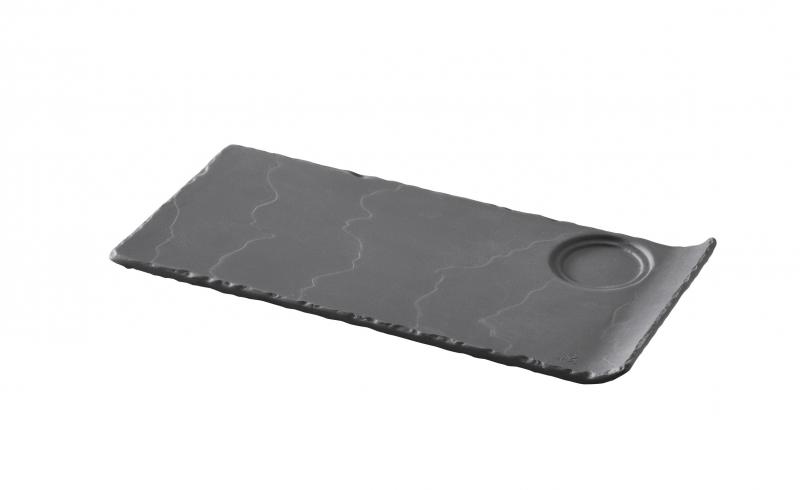 Preview: BURGER & STEAKPLATTE mit Mulde Matt schiefer style