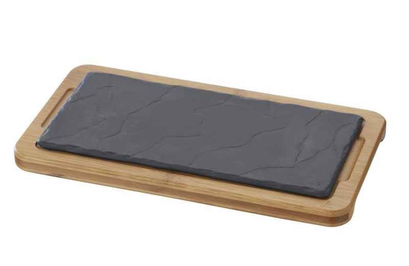 Preview: HOLZTABLETT 28,5 x 15 cm FÜR RECHTECKIGE TELLER 25 x12 cm Bambus