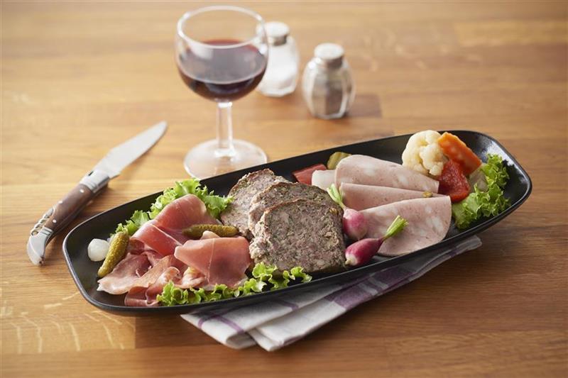 Preview: CLUB TELLER/ PLATTE/ SERVIERPLATTE 36 cm x 15 cm in gusseisener Optik