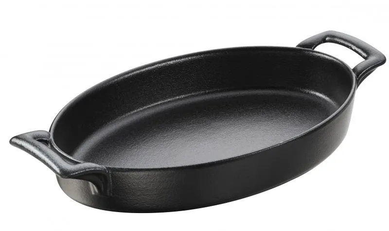 AUFLAUFFORM 70 cl OVAL MIT GRIFFEN Gusseisenoptik 