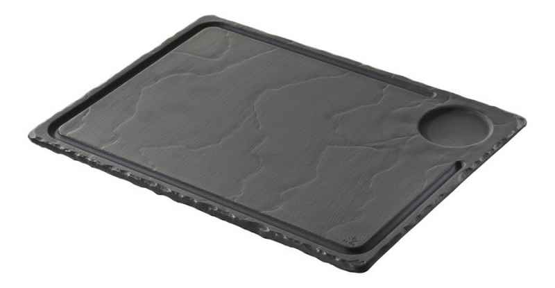 Preview: STEAKTELLER & BURGERTELLER 33 x 24 cm in Schieferoptik