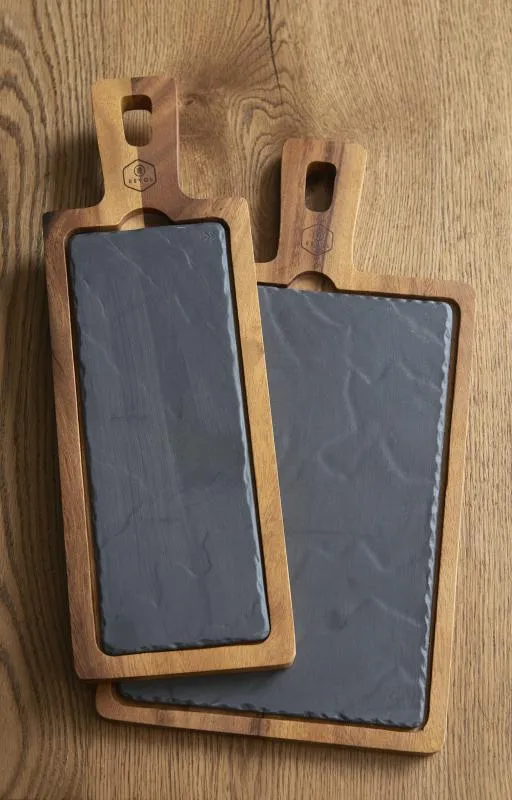 SERVIERPLATTE 30 x 20 cm RECHTECKIG Matt schiefer