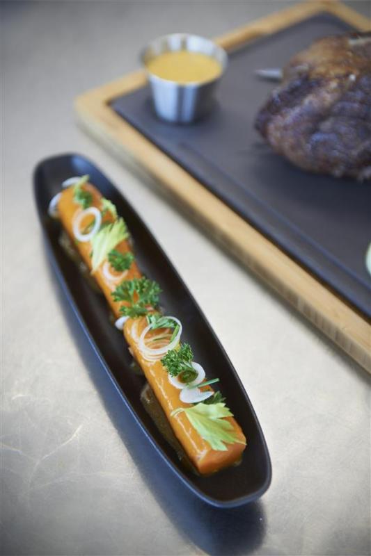 Preview: CLUB PLATTE/ SERVIERPLATTE SCHMAL in gusseisener Optik