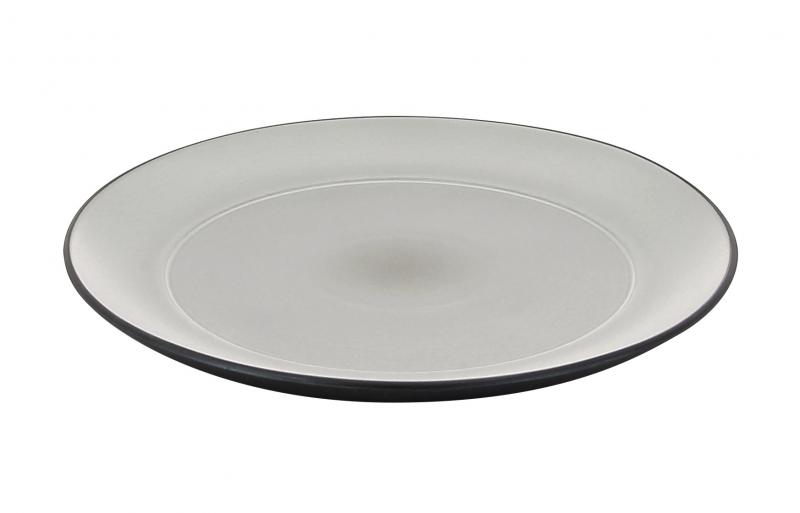 Preview: EQUINOXE FLACHER TELLER FÜR DIM SUM 22 CM Pfeffer