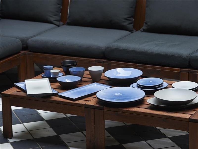 Preview: EQUINOXE RECHTECKIGE PLATTE/RECHTECKIGER TELLER 32,5 cm Cirrusblau