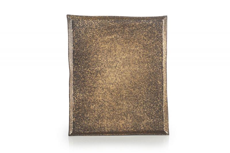 Preview: SOLSTICE RECHTECKIGER TELLER/ PLATTE/ SERVIERPLATTE REVOL 21CM Cosmos Gold