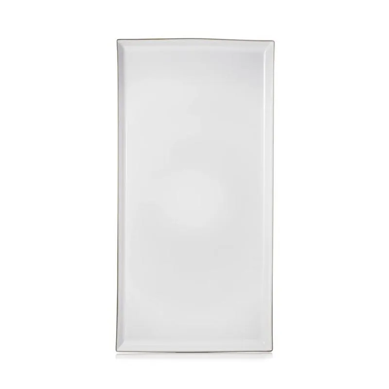 EQUINOXE RECHTECKIGE SERVIERPLATTE 55,5 cm Kumuluswolke weiss