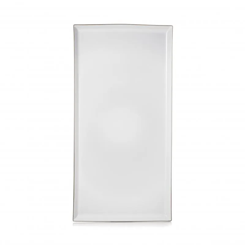 EQUINOXE RECHTECKIGE SERVIERPLATTE 55,5 cm Kumuluswolke weiss