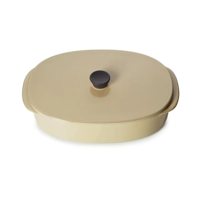 CARACTERE KASSEROLLE/ AUFLAUFFORM MIT DECKEL 26 x 18,5 cm Muskatnuss REVOL