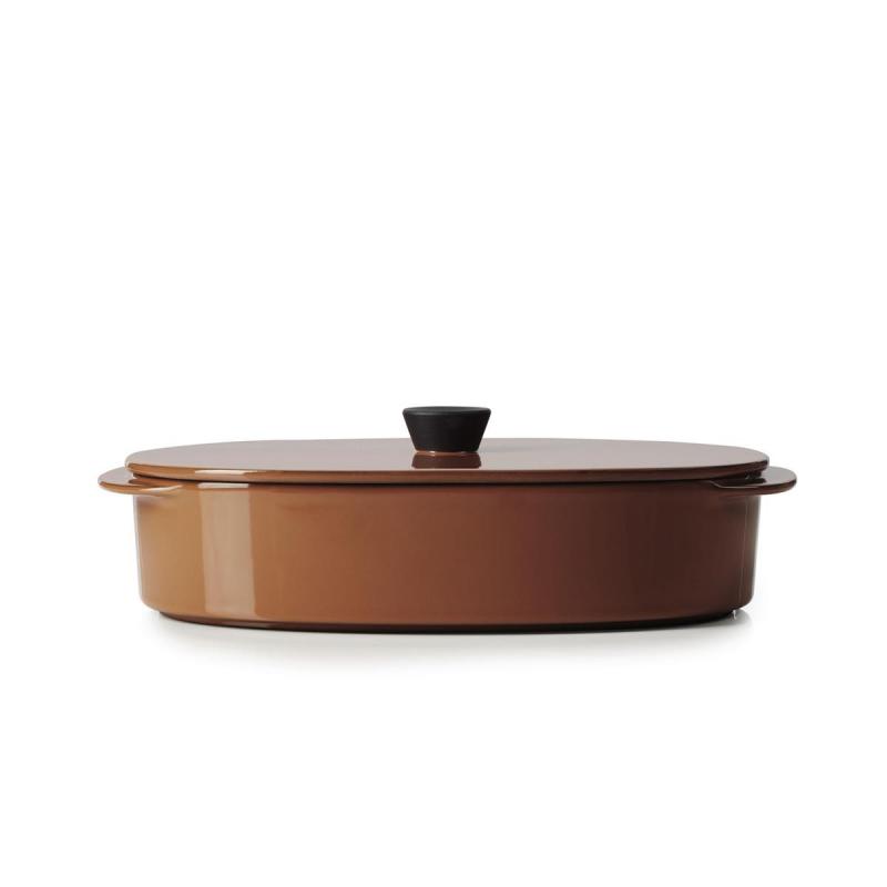 Preview: CARACTERE KASSEROLLE / AUFLAUFFORM MIT DECKEL 26 x 18,5 cm Zimt REVOL