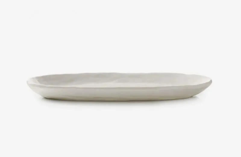 YLI OVALER TELLER 24.5 CM Alabaster Weiss