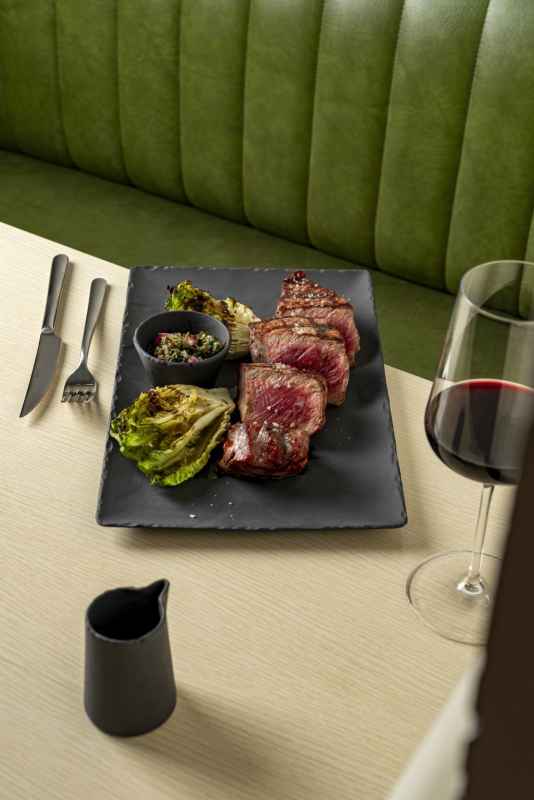 Preview: STEAK SERVIERPLATTE 33 cm x 21 cm RECHTECKIG Matt schiefer