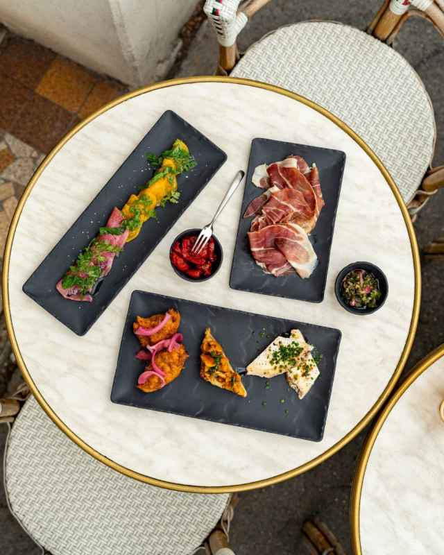 Preview: STEAK SERVIERPLATTE 33 cm x 21 cm RECHTECKIG Matt schiefer