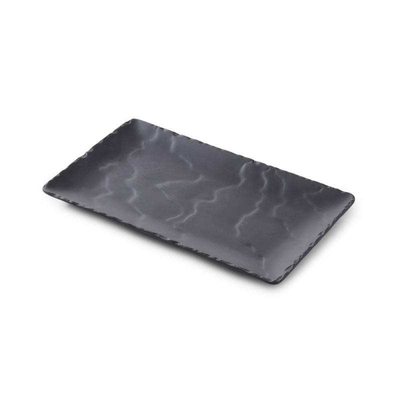 TELLER/ PLATTE/ BURGERTELLER/ STEAKTELLER/ SERVIERPLATTE 22 cm  x 14 cm RECHTECKIG Matt schiefer