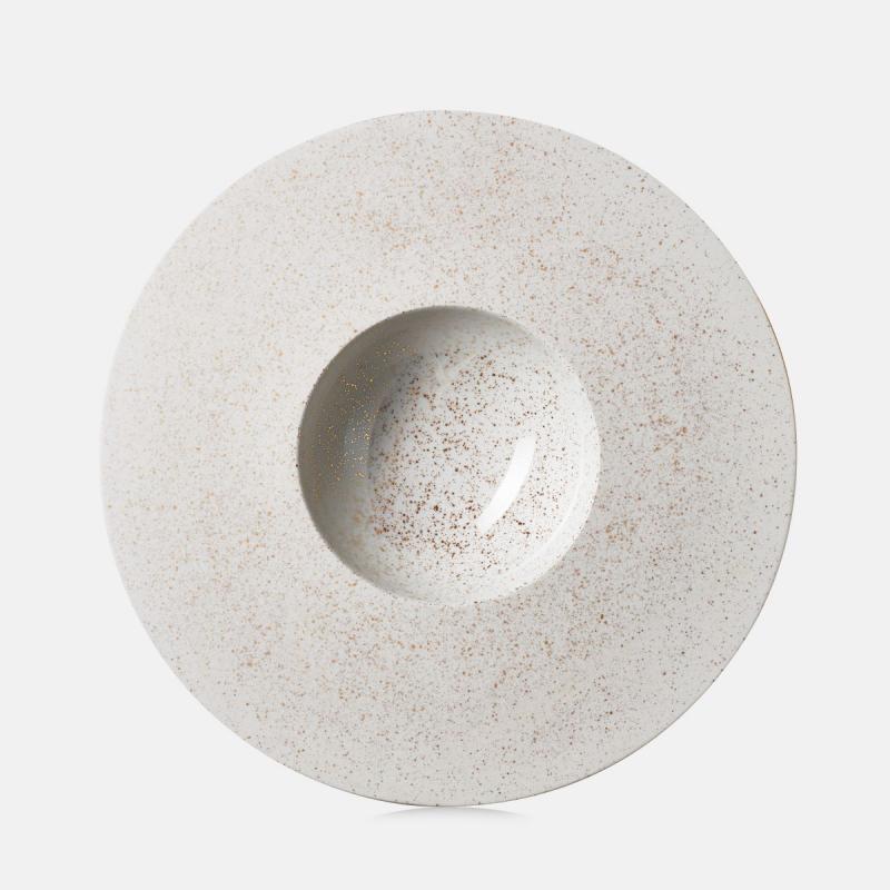 SPHERE KUGEL-TELLER Alabaster Weiss Cosmos Gold Ø 30,5 cm