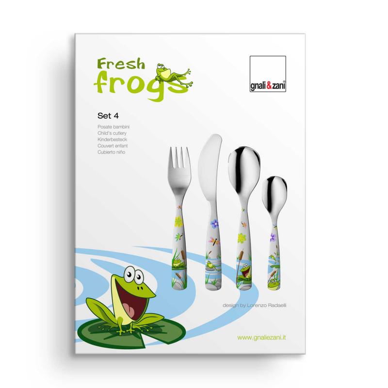 Preview: Kinderbesteck JUNGE FRÖSCHE - Set, 4-teilig 