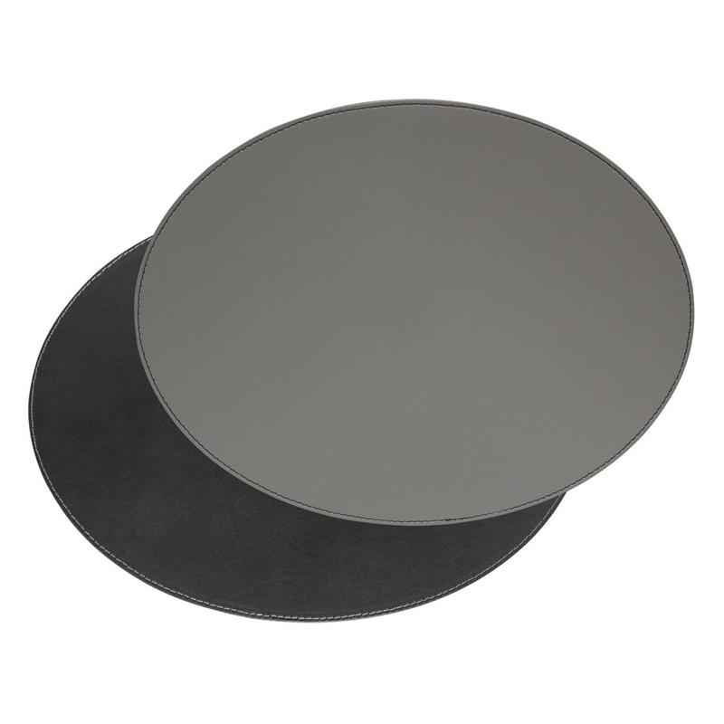 Platzset oval 45x34cm grau / schwarz