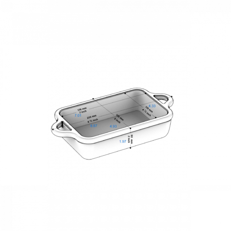 Preview: RECHTECKIGE AUFLAUFFORM 19 CM wolkengrau REVOL BOMBANCE