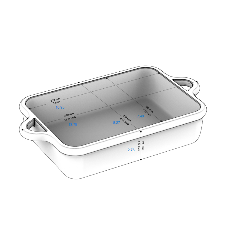 Preview: RECHTECKIGE AUFLAUFFORM 29 CM Wolkengrau REVOL BOMBANCE