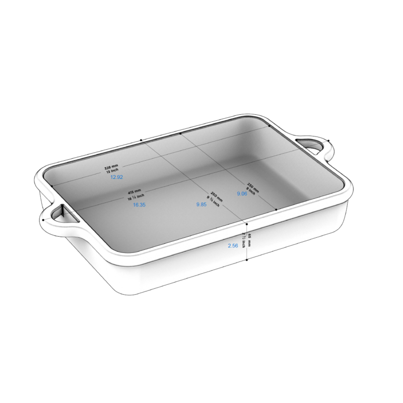 Preview: RECHTECKIGE AUFLAUFFORM 34 CM Wolkengrau REVOL BOMBANCE