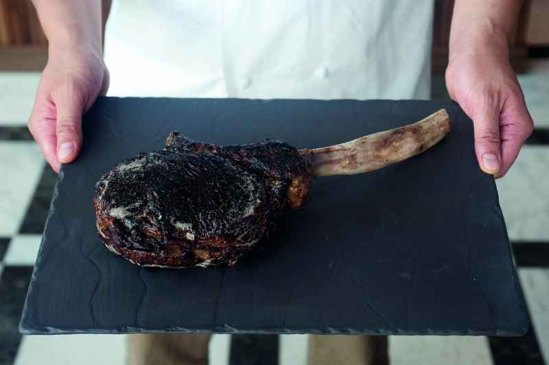 Preview: BURGER & STEAK SERVIERPLATTE 30 x 30 cm QUADRATISCH Matt schiefer