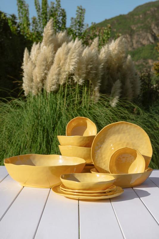 Preview: Servierschale oval 33 x 23,5 x 7 cm Atmosfera ocker