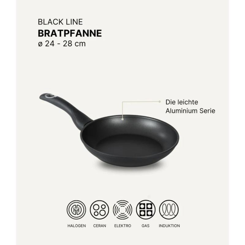 Preview: Bratpfanne 28 cm BAF BLACKline für alle Herdarten