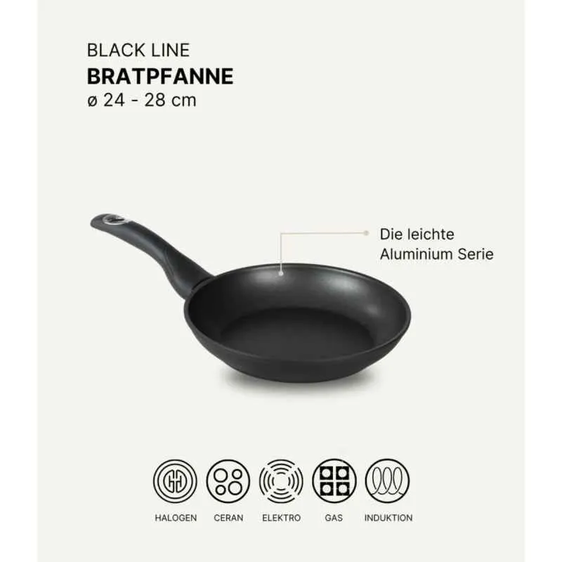 Bratpfanne 28 cm BAF BLACKline für alle Herdarten