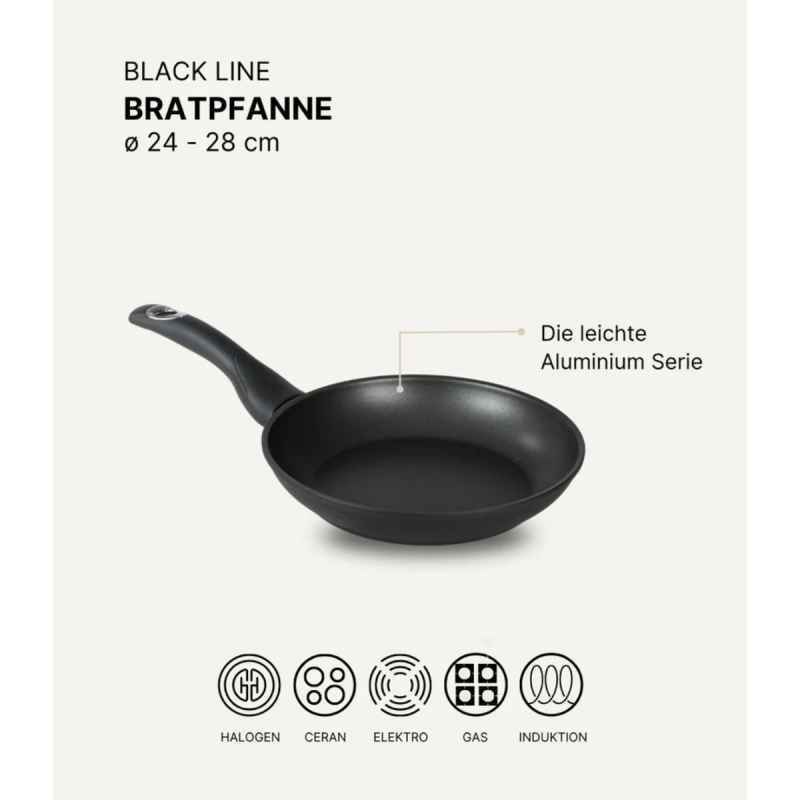 Preview: Bratpfanne 24 cm BAF BLACKline für alle Herdarten