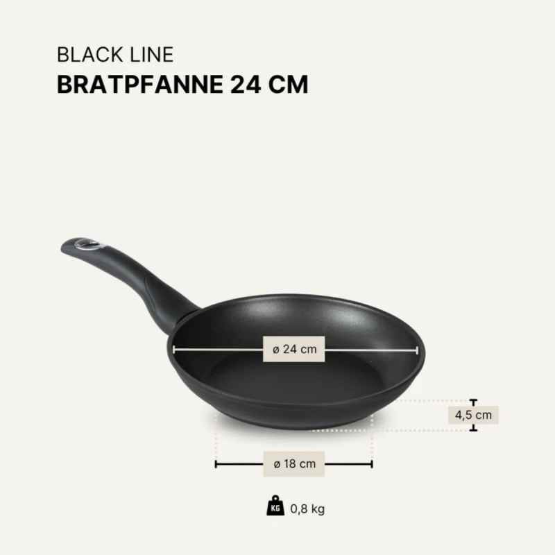 Preview: Bratpfanne 24 cm BAF BLACKline für alle Herdarten