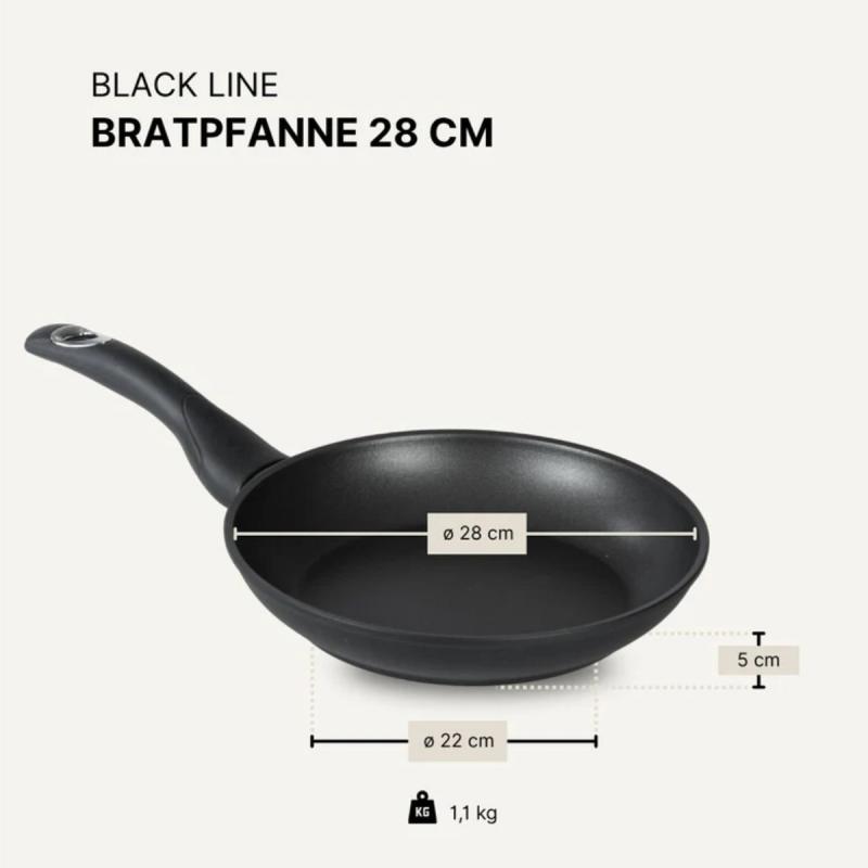 Preview: Bratpfanne 28 cm BAF BLACKline für alle Herdarten