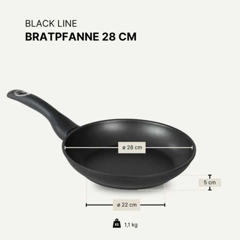 Bratpfanne 28 cm BAF BLACKline für alle Herdarten