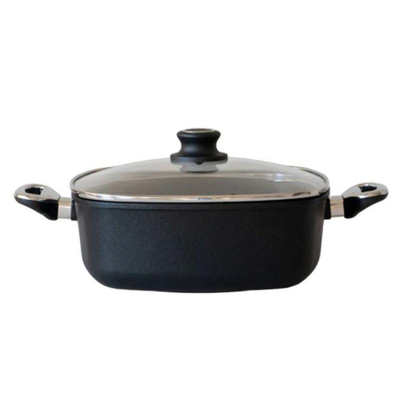 Preview: Viereckbräter mit Deckel 28x28 cm BAF GIGANT Newline für alle Herdarten