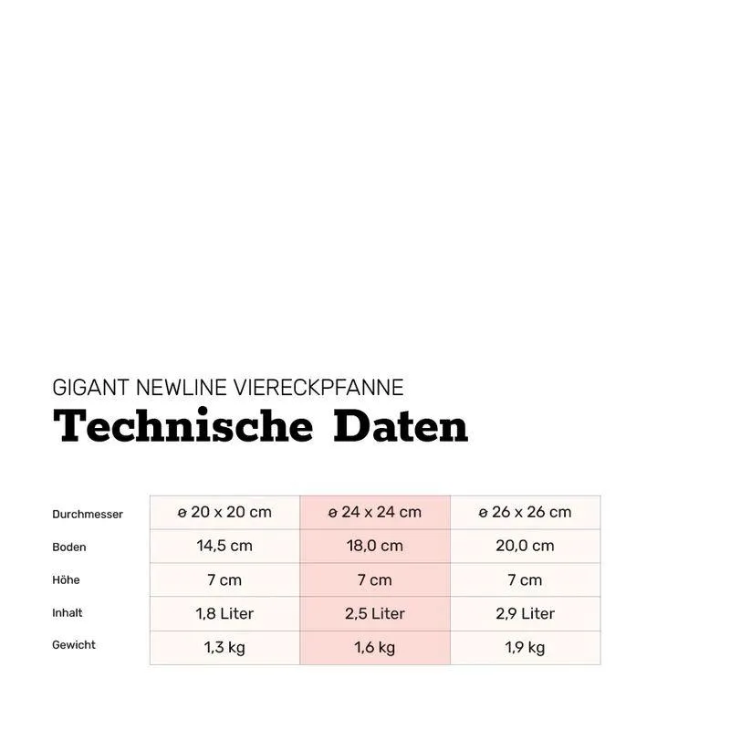 BAF Gigant Newline Viereckpfanne