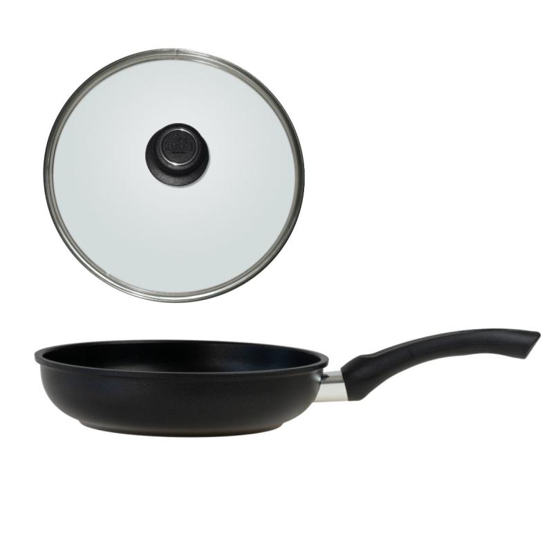 Bratpfanne 24 cm mit Deckel BAF BASICline für Elektro, Gas, Ceran