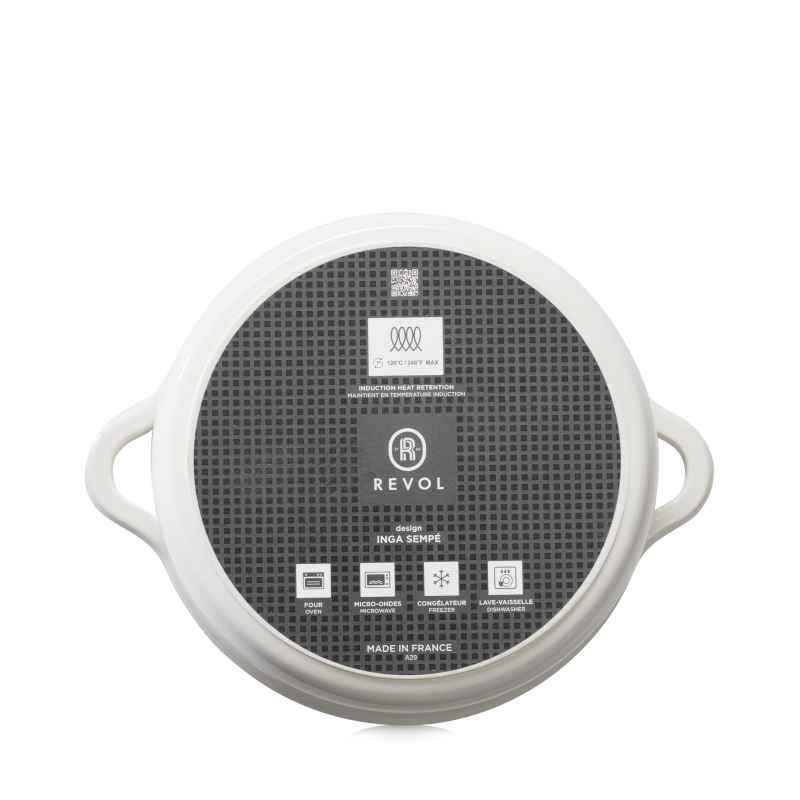 Preview: RUNDE OFENKASSEROLLE 22 CM OHNE DECKEL Alabaster Weiss