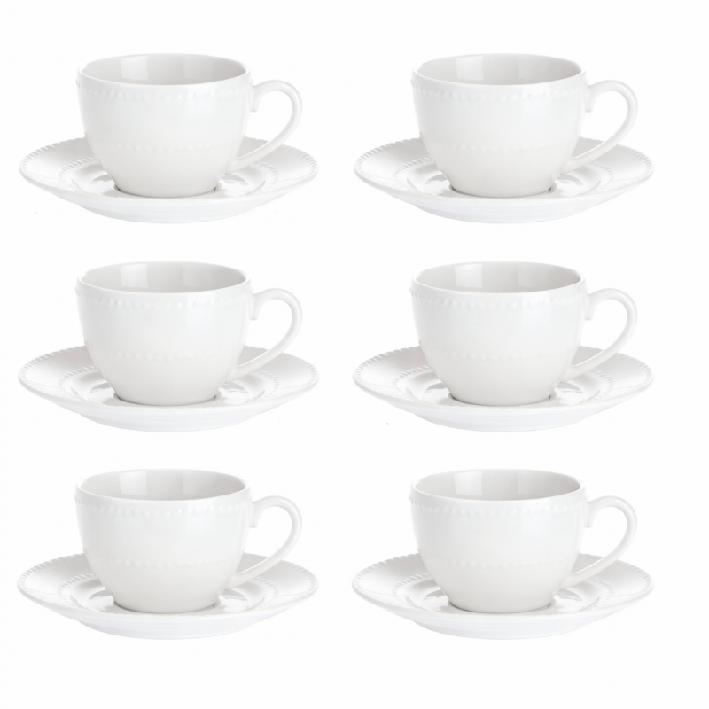 Kaffeetassen Set 6 Stück mit Untertasse Collina