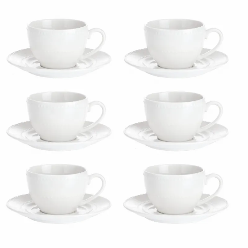 Kaffeetassen Set 6 Stück mit Untertasse Collina